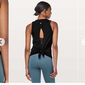 LULULEMON black and gold open up tank